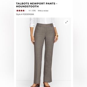 TALBOTS NEWPORT PANTS. Women’s size 16 Houndstooth